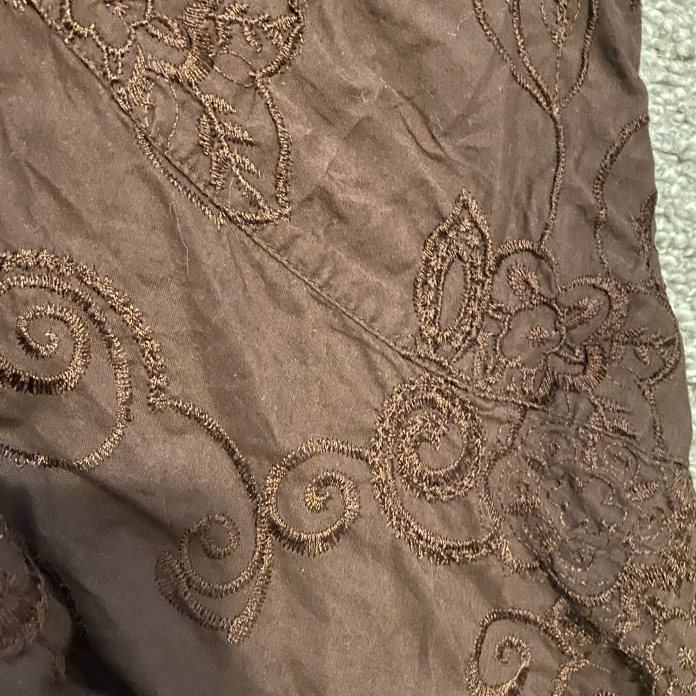 Women’s Brown Embroidered A-Line Skirt - Picture 2 of 3
